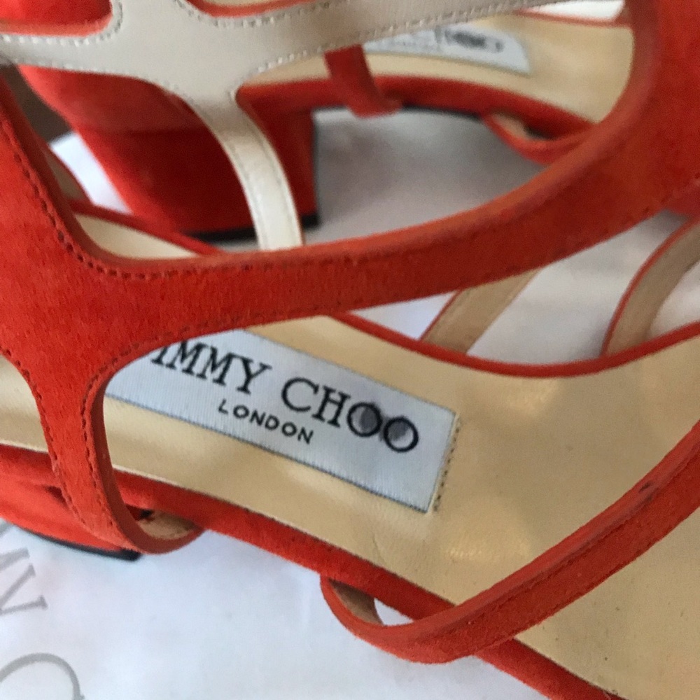 NWT | Jimmy Choo Ren Caged Suede Block Sandals - Picture 6 of 8
